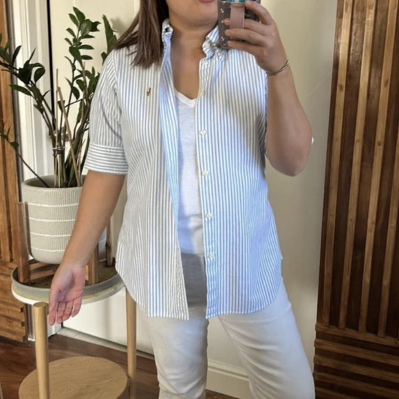 Striped Poplin Button Down Shirts